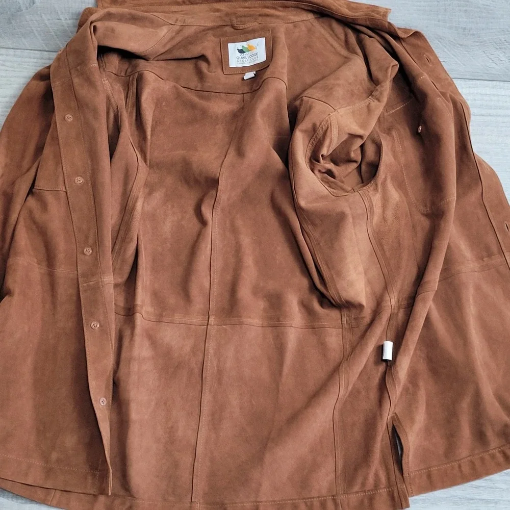 The Quail Motorsports Gathering Leather Shirt Mens M Carmel Calif Shacket Golf - Picture 12 of 16